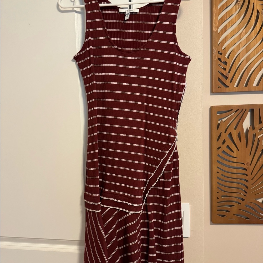 Derek Lam 10 Crosby Tee Shirt Striped Asymmetric Hem Dress Size 4